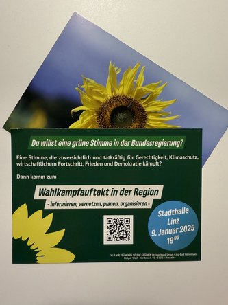 Flyerbeschreibung: Wahlkampfauftakt 9.1.25, 19 Uhr, Stadthalle Linz/Rhein